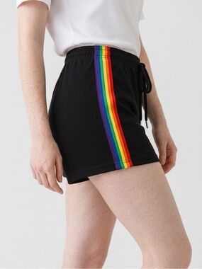 High wasted rainbow stripe shorts Size Small